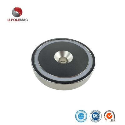 Качество NdFeb Dia 75mm 230KG Сила тяги Сверхсильный неодимовый рыболовный магнит с глазным пятном