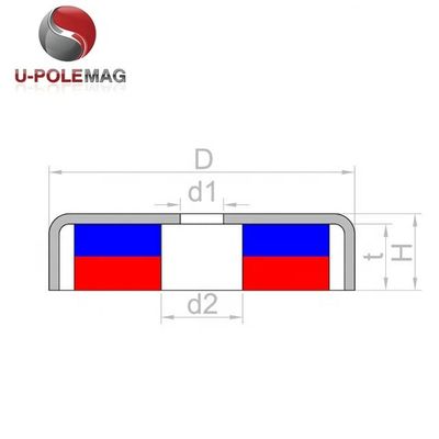 UPN04-75 350 фунтов Неодимовый рыболовный магнит с глазным болтом и /-0,1 мм толерантной крючком