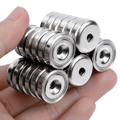 D20 MM 20lbs NdFeB Pot Magnet с противозагруженной отверстием Общая высота H 7,2 мм