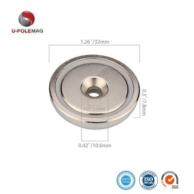 Магнит неодмиевого необработанного магнита 75 кг с отверстием для монтажа D48x10.8 мм