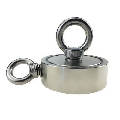 D75mm 200 kg Сила тяги Двусторонний круглый Сильный магнитный рыболовный комплект Спасательный магнит с крючком