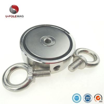D75mm 200 kg Сила тяги Двусторонний круглый Сильный магнитный рыболовный комплект Спасательный магнит с крючком