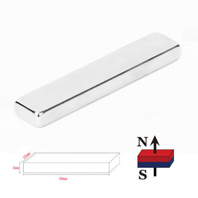 Никельно покрытый F50x10x5mm N48 тяжелый редкоземельный неодимовый штрих магнит для промышленности