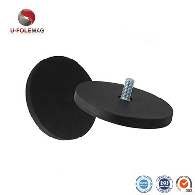 D88x8mm Круглая резиновая покрытая магнитная основание с наружной нитью 45 кг силой тяги Круглая форма