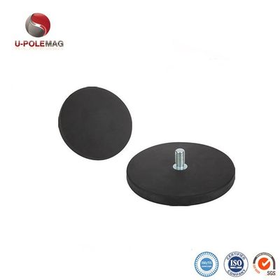 D88x8mm Круглая резиновая покрытая магнитная основание с наружной нитью 45 кг силой тяги Круглая форма