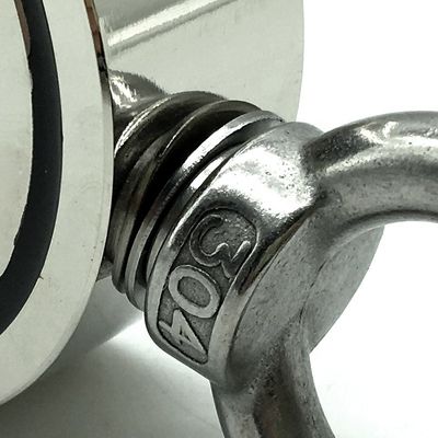 275-дюймовый неодимовый рыболовный магнит из редкоземельных материалов с прочностью 1000 фунтов и веревками.